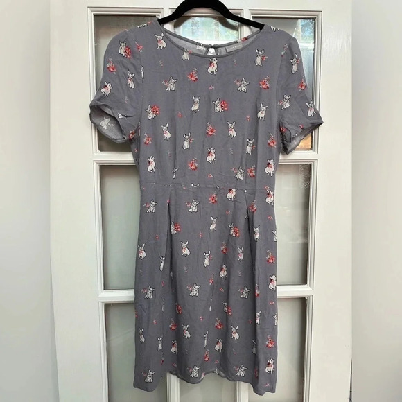 Oliver Bonas Violet Rufus Frenchie Dog Print Dress French Bulldogs Size 10 M - Picture 4 of 16